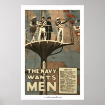 La marina de guerra quiere a hombres poster