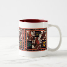 La mariposa abstracta bloquea la taza