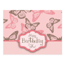 La mariposa besa la postal II del cumpleaños