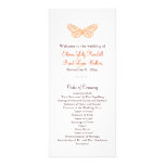 La mariposa besa programa del boda (naranja y el m tarjetas publicitarias