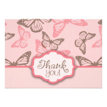 La mariposa besa rosa de la tarjeta 2 de TY Anuncio Personalizado