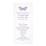 La mariposa púrpura besa programa del boda tarjetas publicitarias