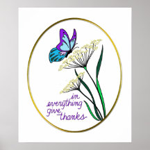 La mariposa y la planta dan gracias impresiones