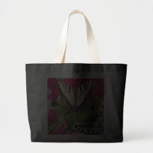 La mariposa y las flores con VAN VERDE en W+B, tot Bolsas Lienzo