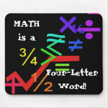 La matemáticas es una palabra Mousepad de cuatro l Alfombrillas De Ratón