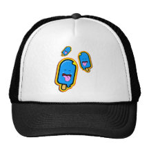 La materia dulce fresca - diseño feliz azul del he gorro