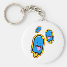 La materia dulce fresca - diseño feliz azul del he llaveros personalizados