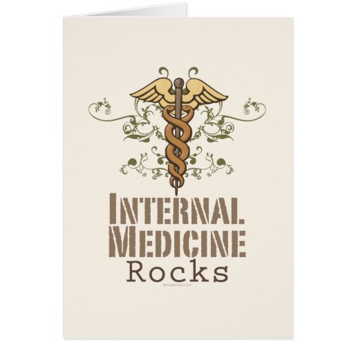 La medicina interna oscila la tarjeta de felicitac