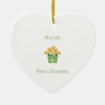 la mejor abuela del mundo (flores amarillas) ornamentos de reyes