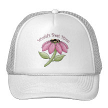 La mejor flor del rosa de la mamá del mundo gorros  