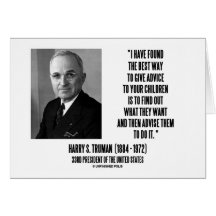 La mejor manera de Harry Truman da consejo a sus n Felicitación