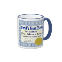 La mejor taza del certificado de Boss del mundo