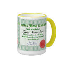 La mejor taza del premio del certificado del compa