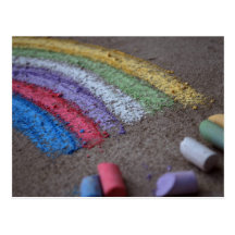 La mina de oro en el extremo del arco iris, tiza postal