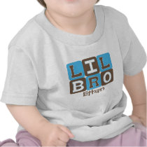 La MOD bloquea Lil Bro - azul y Brown personalizad camisetas