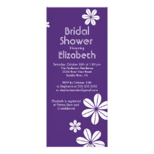 La MOD florece púrpura nupcial de la invitación de