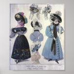 La moda 1800's de la vintage mujer impresiones