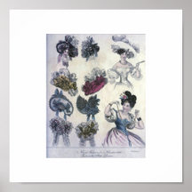 La moda 1800's de la vintage mujer poster