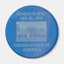La moneda azul presidencial de Barack Obama Imanes De Nevera