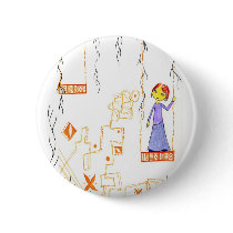 La muchacha con sueños anaranjados botones