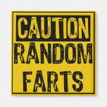 La muestra de la precaución al azar Farts amarillo Imán De Frigorífico