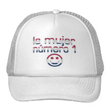 La Mujer Número 1 en colores de la bandera america Gorros