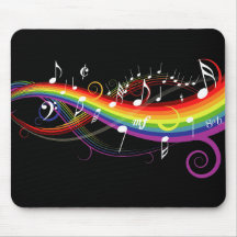 La música blanca del arco iris observa Mousepad Alfombrilla De Ratón