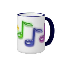 La música del arco iris observa las tazas