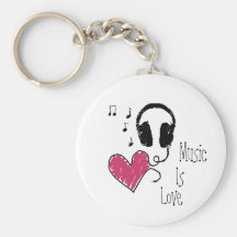La música es amor llavero personalizado