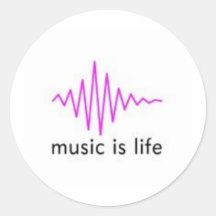 La música es vida etiqueta redonda