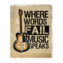 la música habla tarjeta postal