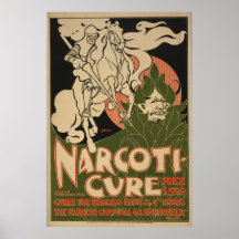 la Narcoti-curación 1895 cura el hábito del tabaco Poster
