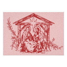 La natividad roja invita invitacion personal 