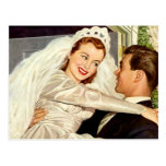 La novia y el novio del boda del vintage, ahorran  tarjetas postales