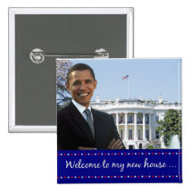 La nueva casa de Obama - botón cuadrado Pin