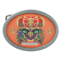 La opinión del Bacchus de la mitología del carnava Hebilla De Cinturon Oval