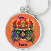La opinión del Bacchus de la mitología del carnava Llavero Personalizado