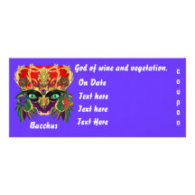 La opinión del Bacchus de la mitología del carnava Tarjetas Publicitarias A Todo Color