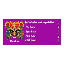 La opinión del Bacchus de la mitología del carnava Tarjetas Publicitarias A Todo Color