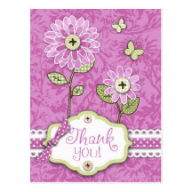 La organza florece rosa de la postal de TY