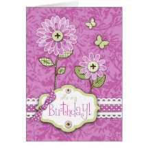 La organza florece rosa de la tarjeta de B