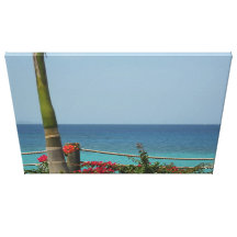 La palmera florece el mar Montego Bay Jamaica 30x2 Impresion En Lona