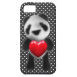la panda del bebé 3d abraza un corazón (editable) iPhone 5 Case-Mate protector
