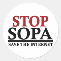 La PARADA SOPA ahorra el Internet Pegatinas Redondas