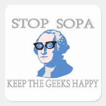 La parada SOPA mantiene a los frikis felices Pegatinas Cuadradases