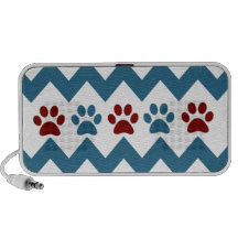 La pata azul roja del perrito de Chevron imprime l Mp3 Altavoz