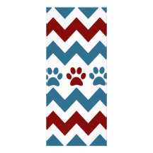 La pata azul roja del perrito de Chevron imprime l Comunicado
