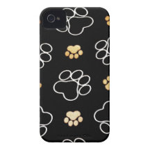 La pata del perrito del perro imprime los regalos  Case-Mate iPhone 4 fundas