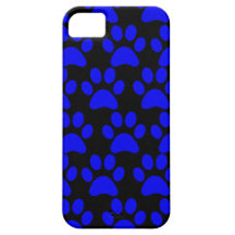 La pata linda del perro de perrito imprime negro a iPhone 5 Case-Mate funda