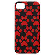 La pata linda del perro de perrito imprime negro r iPhone 5 Case-Mate protectores